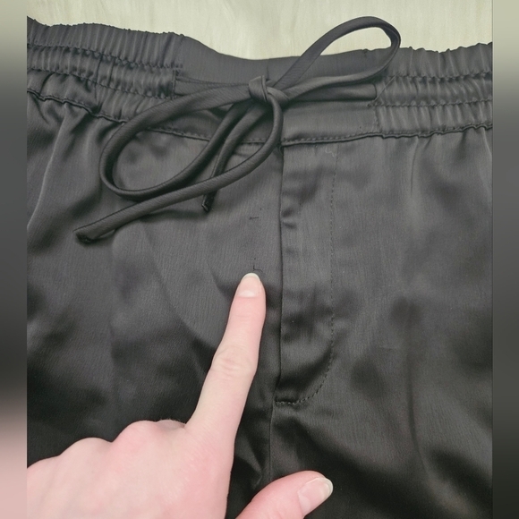 Zara Black Silky Drawstring Shorts - Picture 8 of 9